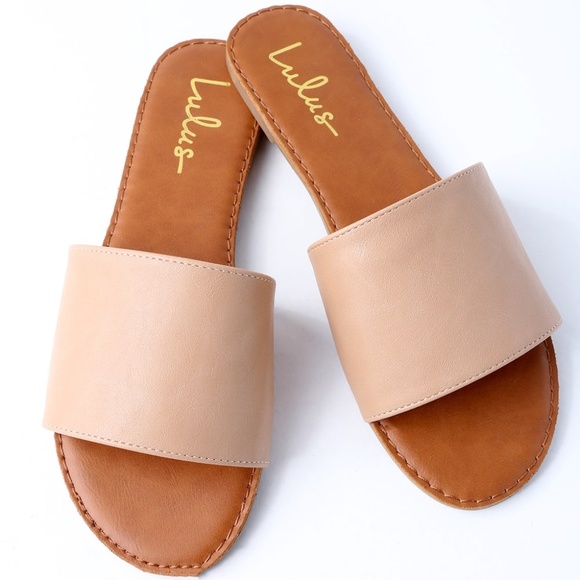 Lulus - Addison Slide Sandals - natural Size 11 nwt - Picture 1 of 6